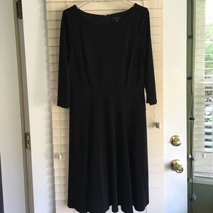 Ann Taylor Fit and Flare Black Dress- 10